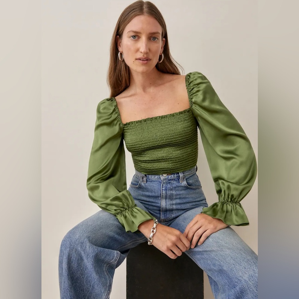 Reformation Chamomile Top Moss - Size L